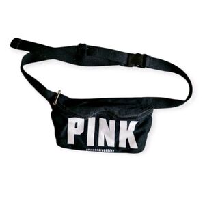PINK Victoria's Secret Black Zip Fanny Pack Y2K Hipster Retro